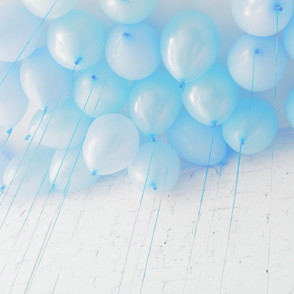 Light Blue - Helium Ceiling Balloons