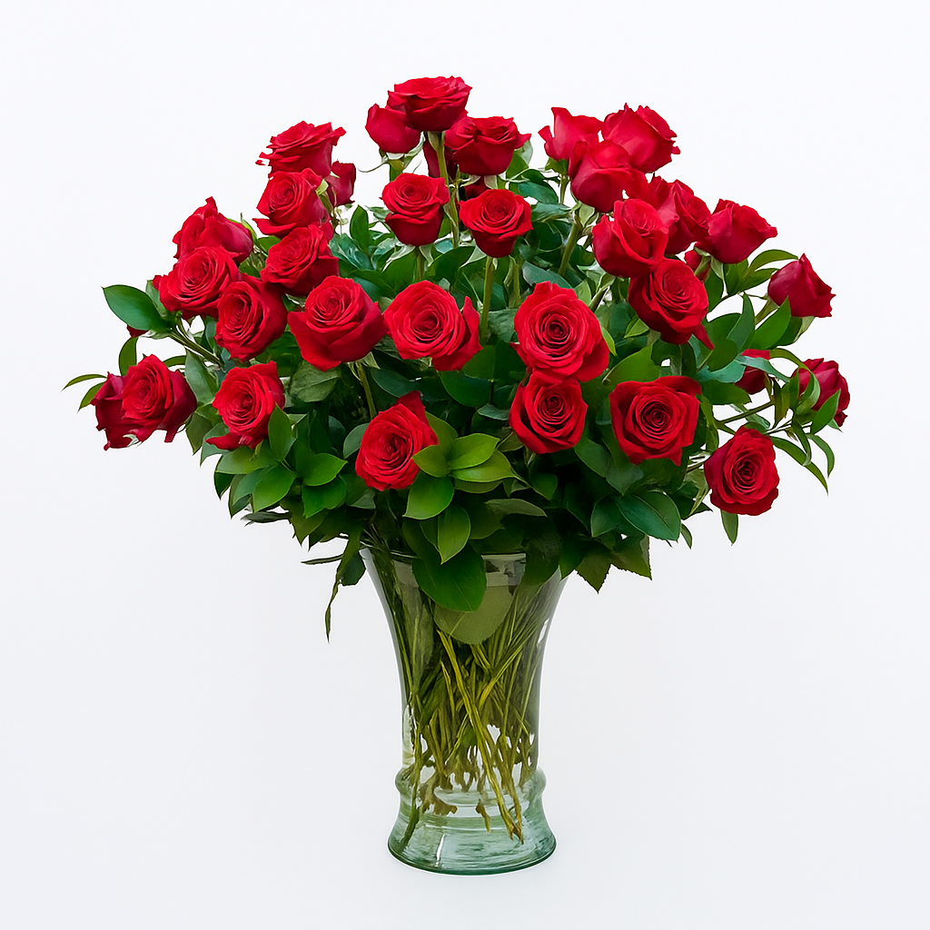 50 Red Roses - Flower Bouquet