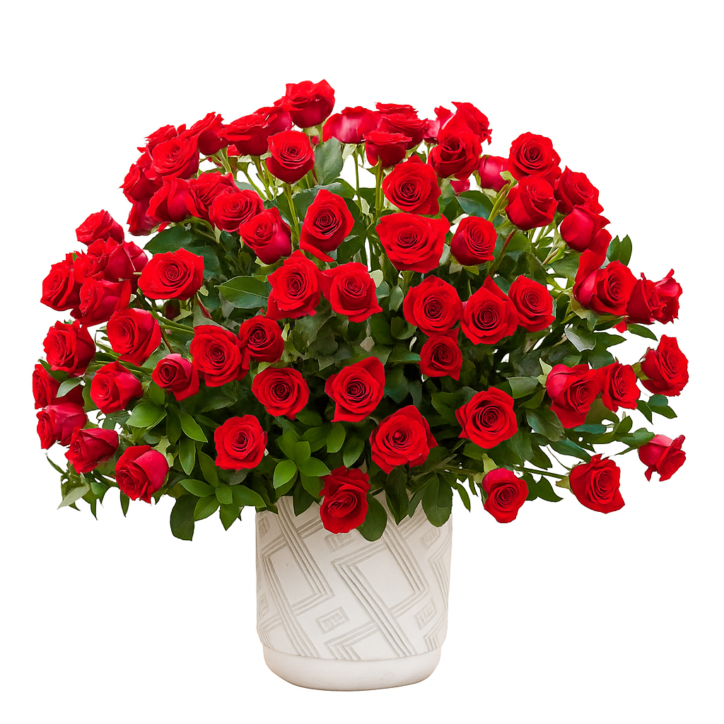 100 Red Roses - Flower Bouquet