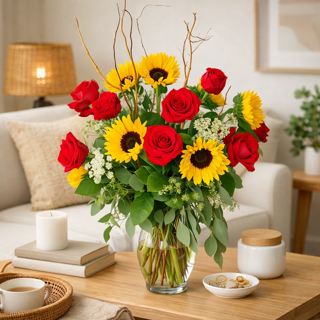 Sunshine & Roses - Flower Bouquet